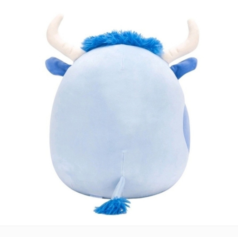 New Squishmallows 12" Bermayeh Blue Ball with Fuzzy White Belly and Flower Mediu - Picture 3 of 10